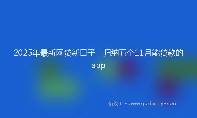 2025年最新网贷新口子，归纳五个11月能贷款的app