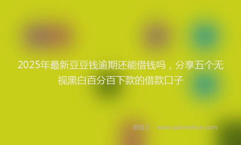 2025年最新豆豆钱逾期还能借钱吗，分享五个无视黑白百分百下款的借款口子