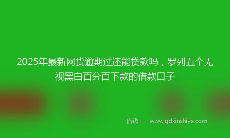 2025年最新网货逾期过还能贷款吗，罗列五个无视黑白百分百下款的借款口子