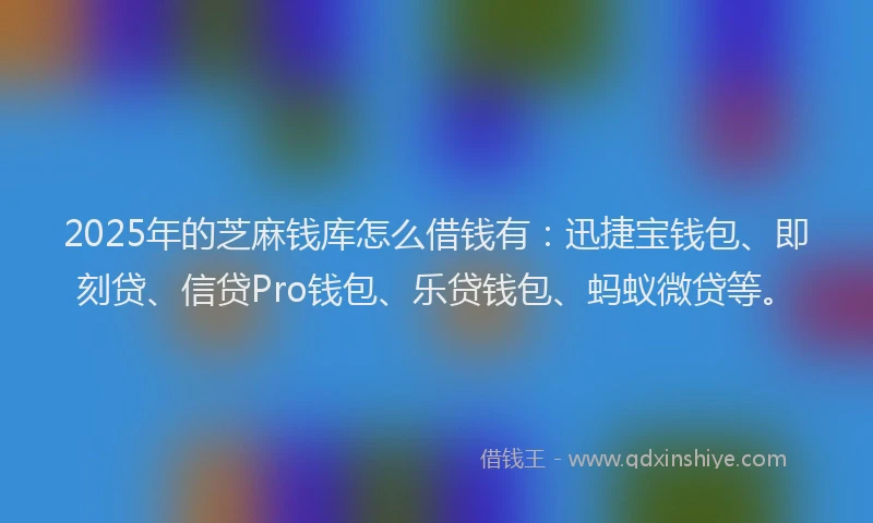 2025年的芝麻钱库怎么借钱有：迅捷宝钱包、即刻贷、信贷Pro钱包、乐贷钱包、蚂蚁微贷等。