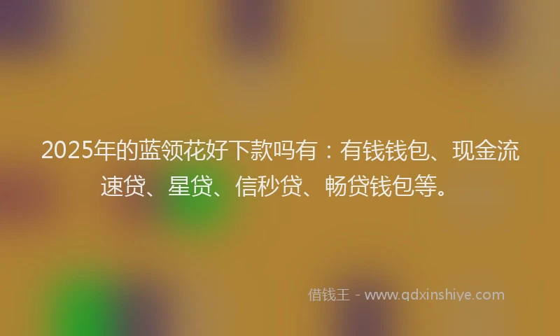 2025年的蓝领花好下款吗有：有钱钱包、现金流速贷、星贷、信秒贷、畅贷钱包等。