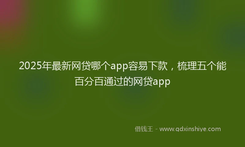 2025年最新网贷哪个app容易下款，梳理五个能百分百通过的网贷app