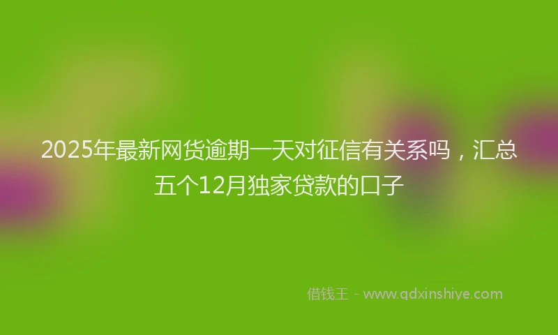 2025年最新网货逾期一天对征信有关系吗，汇总五个12月独家贷款的口子