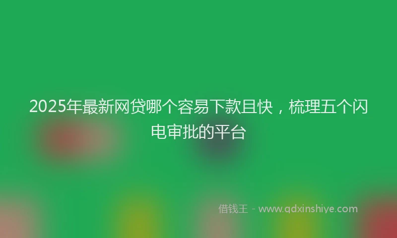 2025年最新网贷哪个容易下款且快，梳理五个闪电审批的平台