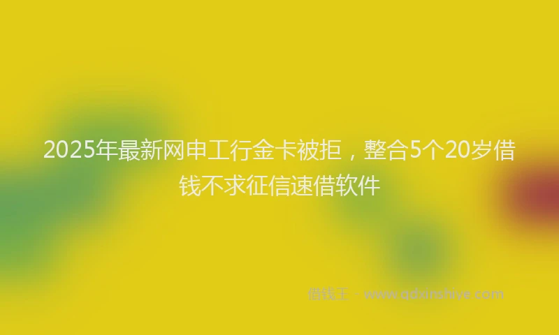 2025年最新网申工行金卡被拒，整合5个20岁借钱不求征信速借软件