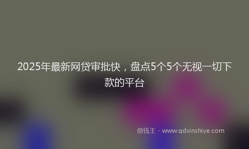 2025年最新网贷审批快，盘点5个5个无视一切下款的平台