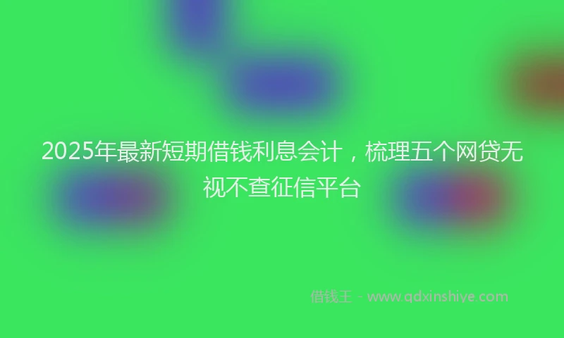 2025年最新短期借钱利息会计，梳理五个网贷无视不查征信平台