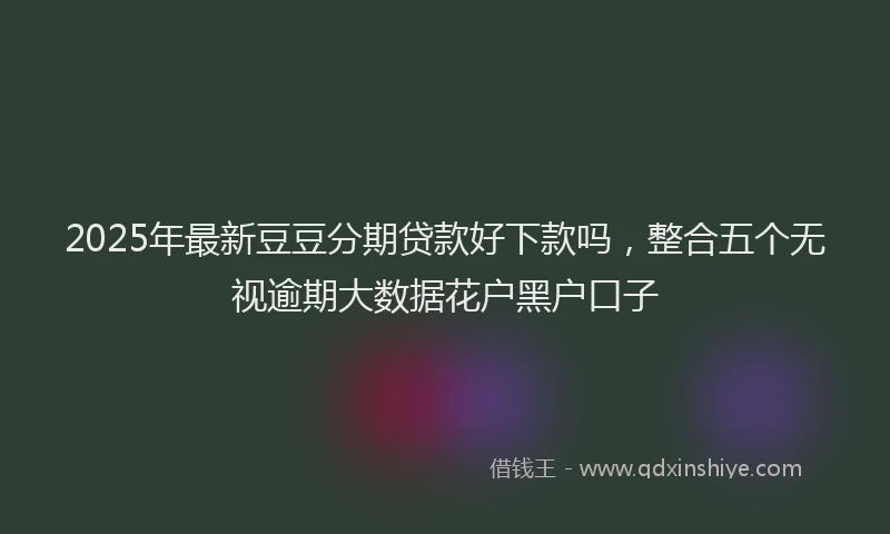 2025年最新豆豆分期贷款好下款吗，整合五个无视逾期大数据花户黑户口子