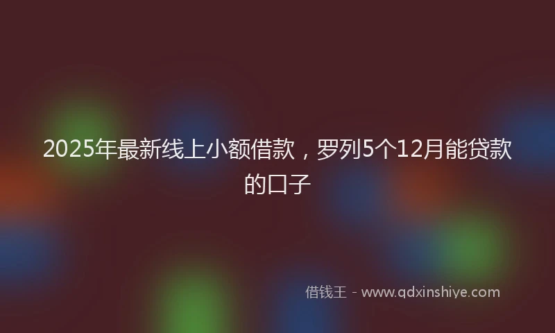 2025年最新线上小额借款，罗列5个12月能贷款的口子