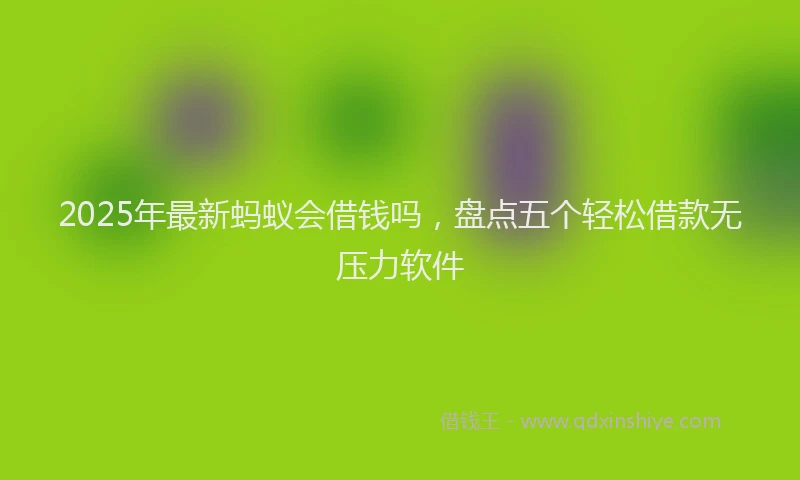 2025年最新蚂蚁会借钱吗，盘点五个轻松借款无压力软件