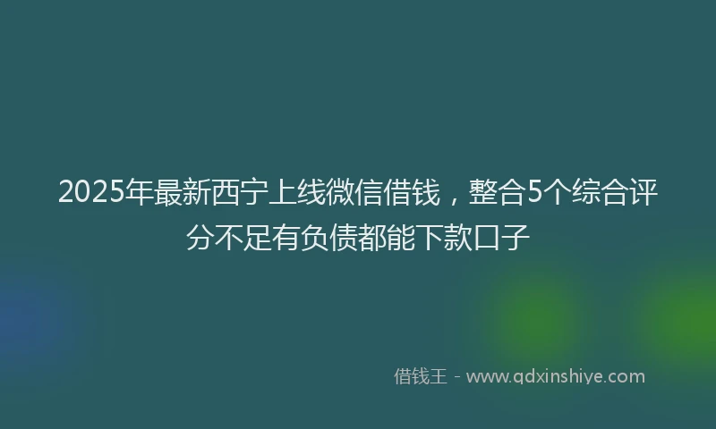 2025年最新西宁上线微信借钱，整合5个综合评分不足有负债都能下款口子