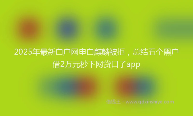 2025年最新白户网申白麒麟被拒，总结五个黑户借2万元秒下网贷口子app