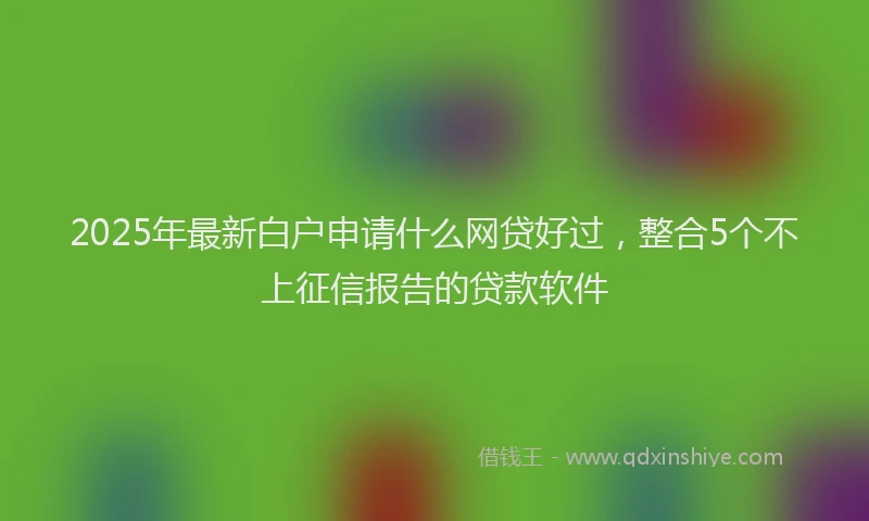 2025年最新白户申请什么网贷好过，整合5个不上征信报告的贷款软件