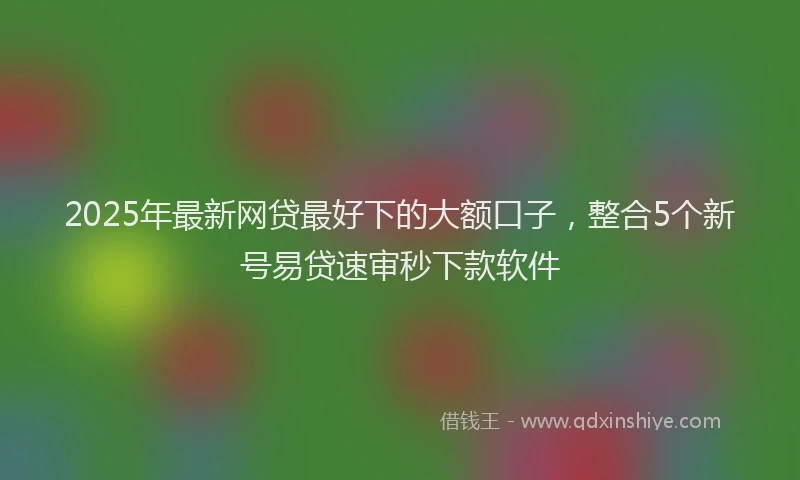 2025年最新网贷最好下的大额口子，整合5个新号易贷速审秒下款软件