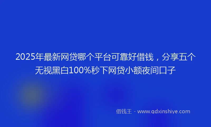 2025年最新网贷哪个平台可靠好借钱，分享五个无视黑白100%秒下网贷小额夜间口子