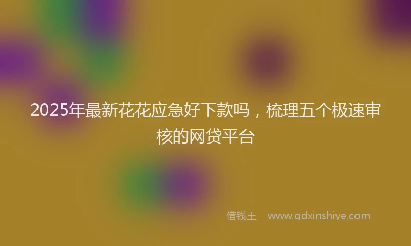 2025年最新花花应急好下款吗，梳理五个极速审核的网贷平台