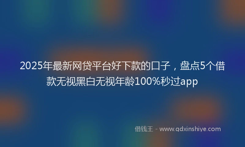 2025年最新网贷平台好下款的口子，盘点5个借款无视黑白无视年龄100%秒过app