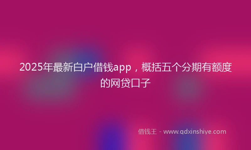 2025年最新白户借钱app，概括五个分期有额度的网贷口子