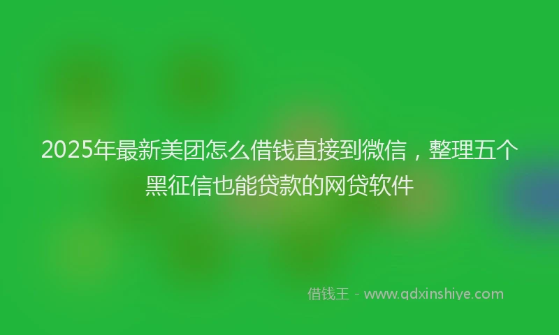 2025年最新美团怎么借钱直接到微信，整理五个黑征信也能贷款的网贷软件