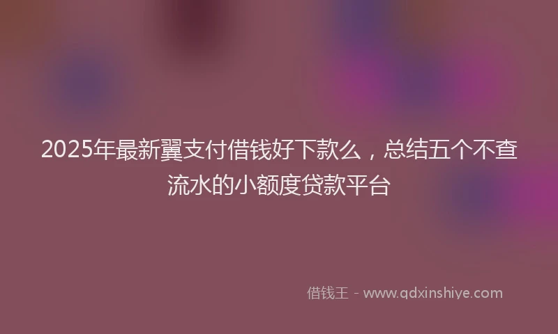 2025年最新翼支付借钱好下款么，总结五个不查流水的小额度贷款平台