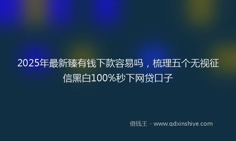 2025年最新臻有钱下款容易吗，梳理五个无视征信黑白100%秒下网贷口子
