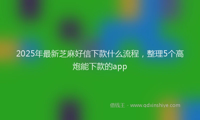 2025年最新芝麻好信下款什么流程，整理5个高炮能下款的app