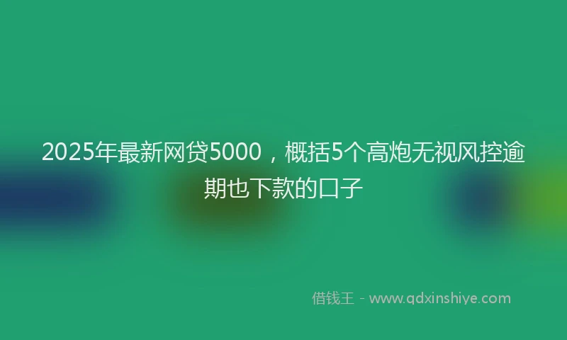 2025年最新网贷5000，概括5个高炮无视风控逾期也下款的口子
