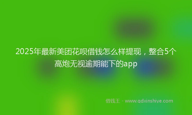 2025年最新美团花呗借钱怎么样提现，整合5个高炮无视逾期能下的app