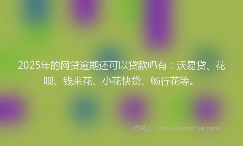 2025年的网贷逾期还可以贷款吗有：沃易贷、花呗、钱来花、小花快贷、畅行花等。