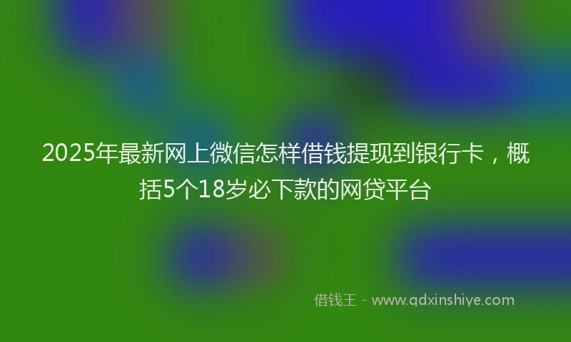 2025年最新网上微信怎样借钱提现到银行卡，概括5个18岁必下款的网贷平台