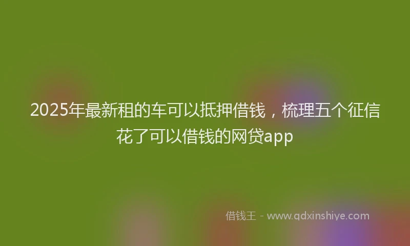 2025年最新租的车可以抵押借钱，梳理五个征信花了可以借钱的网贷app