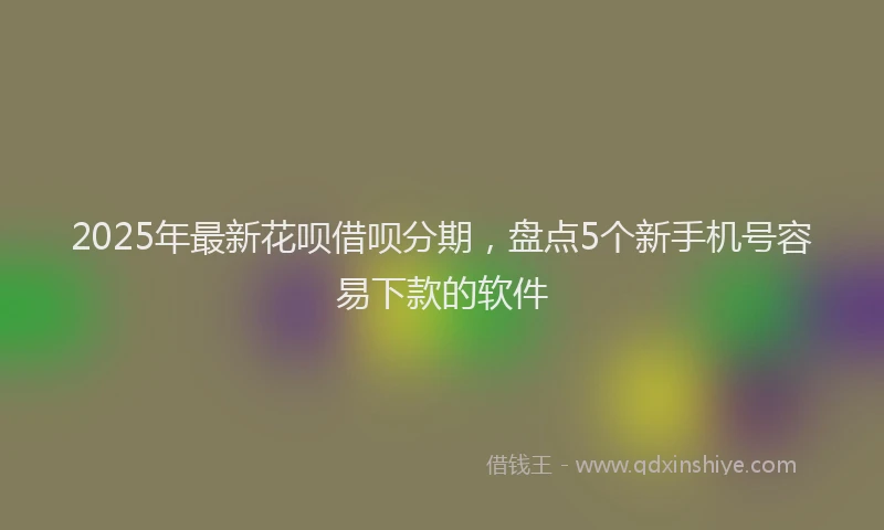 2025年最新花呗借呗分期，盘点5个新手机号容易下款的软件