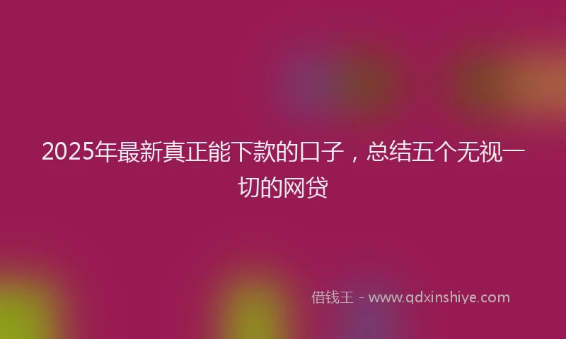 2025年最新真正能下款的口子，总结五个无视一切的网贷