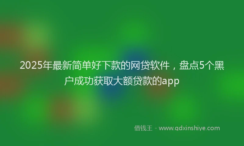 2025年最新简单好下款的网贷软件，盘点5个黑户成功获取大额贷款的app