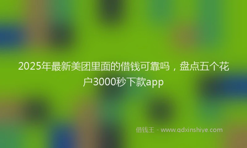 2025年最新美团里面的借钱可靠吗，盘点五个花户3000秒下款app