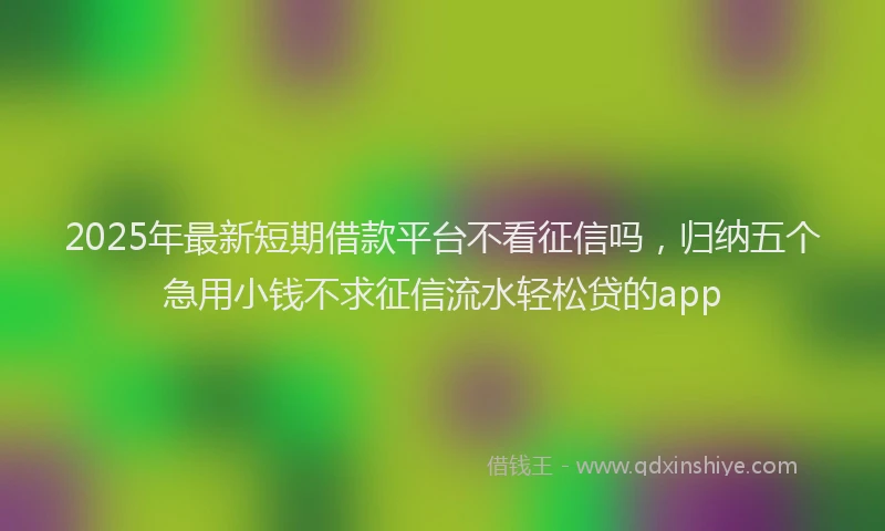 2025年最新短期借款平台不看征信吗，归纳五个急用小钱不求征信流水轻松贷的app