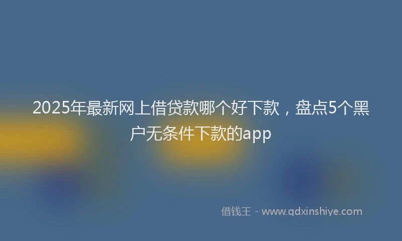 2025年最新网上借贷款哪个好下款，盘点5个黑户无条件下款的app