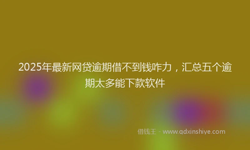 2025年最新网贷逾期借不到钱咋力，汇总五个逾期太多能下款软件