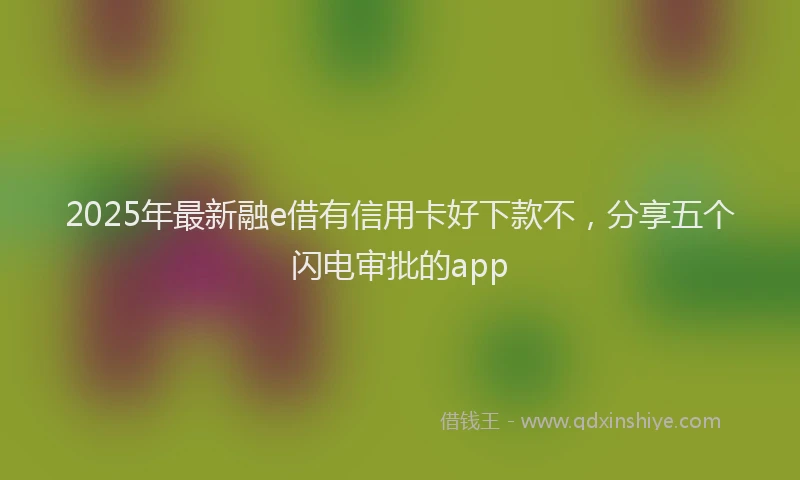 2025年最新融e借有信用卡好下款不，分享五个闪电审批的app