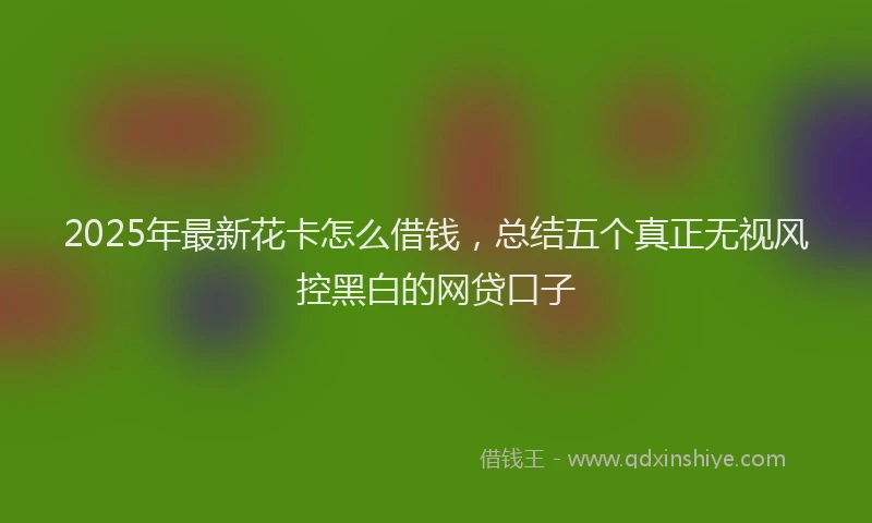 2025年最新花卡怎么借钱，总结五个真正无视风控黑白的网贷口子