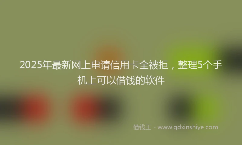 2025年最新网上申请信用卡全被拒，整理5个手机上可以借钱的软件