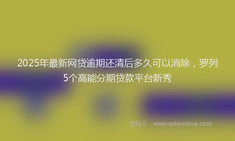 2025年最新网贷逾期还清后多久可以消除，罗列5个高能分期贷款平台新秀