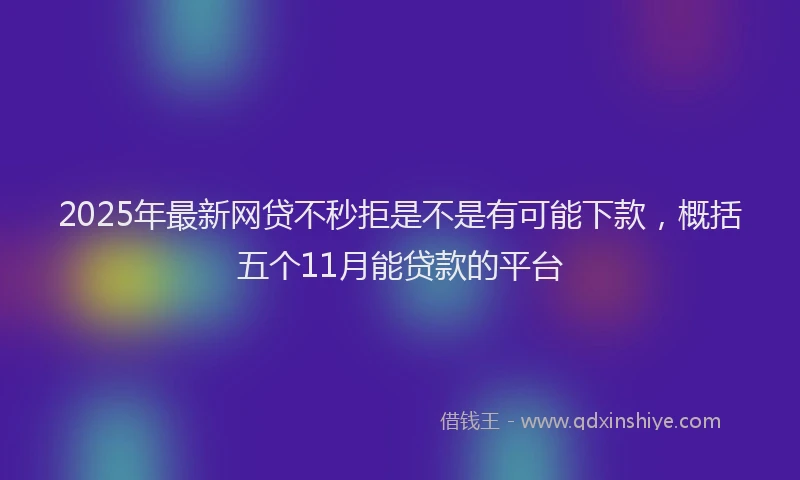 2025年最新网贷不秒拒是不是有可能下款，概括五个11月能贷款的平台