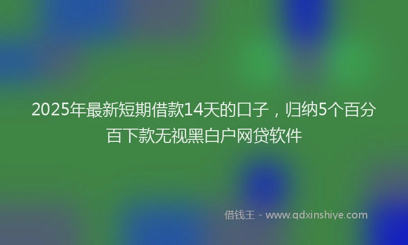 2025年最新短期借款14天的口子，归纳5个百分百下款无视黑白户网贷软件