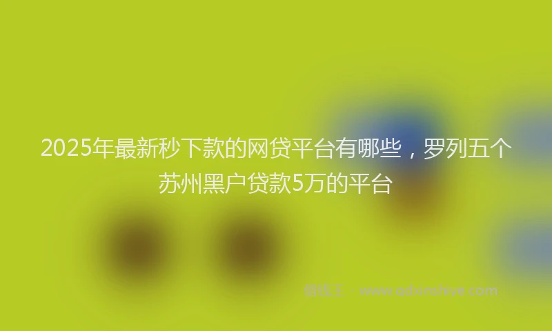 2025年最新秒下款的网贷平台有哪些，罗列五个苏州黑户贷款5万的平台