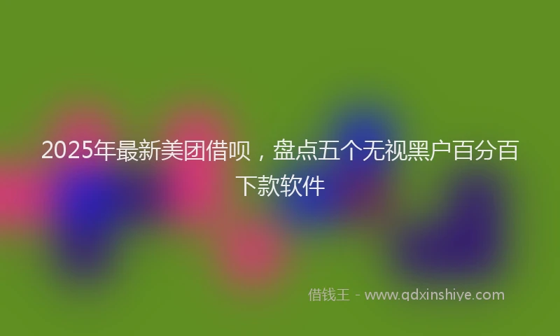 2025年最新美团借呗，盘点五个无视黑户百分百下款软件