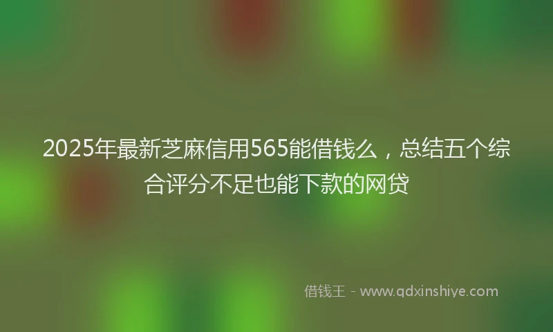 2025年最新芝麻信用565能借钱么，总结五个综合评分不足也能下款的网贷