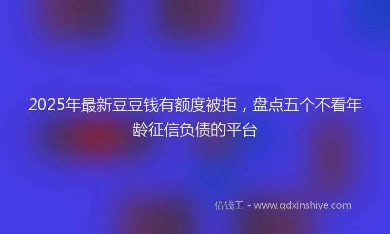 2025年最新豆豆钱有额度被拒，盘点五个不看年龄征信负债的平台