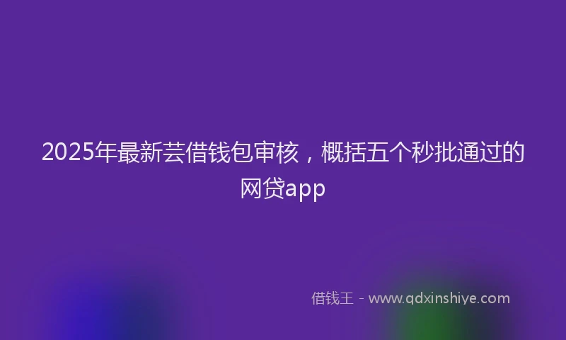 2025年最新芸借钱包审核，概括五个秒批通过的网贷app