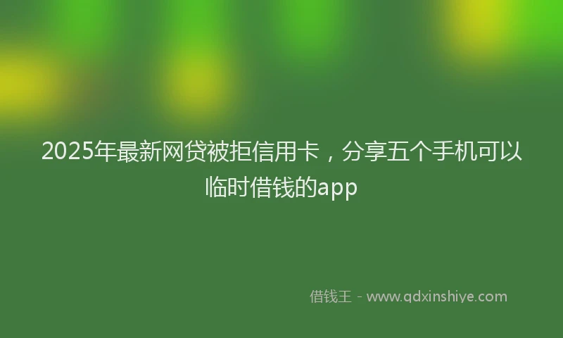 2025年最新网贷被拒信用卡，分享五个手机可以临时借钱的app